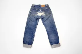 Women’s Vintage Denim Levis Jeans with Embroidery